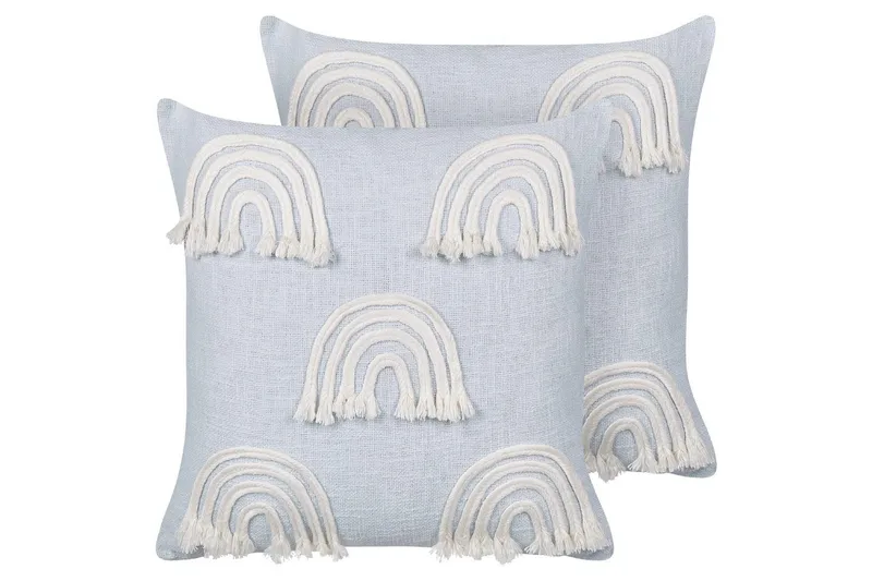 Pynteputer Leea sett med 2 Blå/Hvit - Blå/Hvit - Tekstiler - Pute & pledd - Hagepute