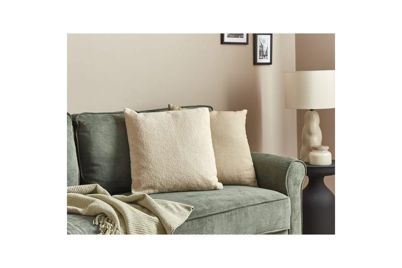 Pynteputer Leuzea sett med 2 Beige, 45x45 cm - Beige, 45x45 cm - Tekstiler - Pute & pledd - Hagepute