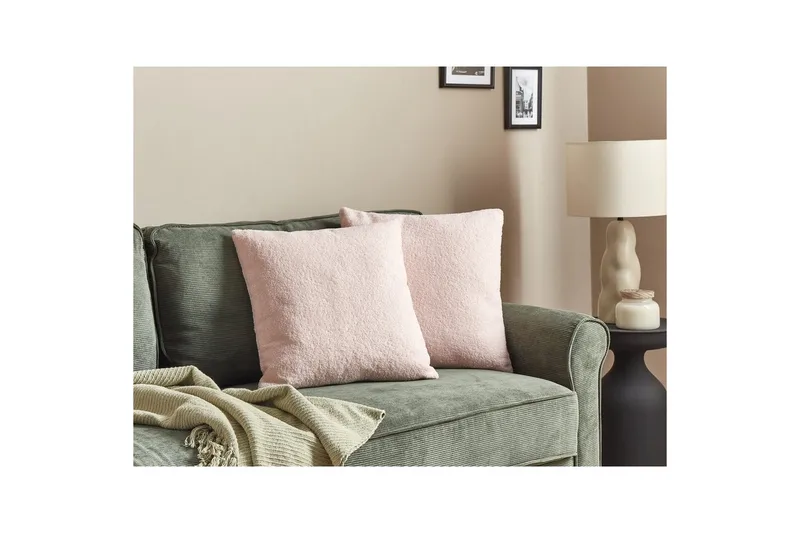 Pynteputer Leuzea sett med 2 Rosa, 45x45 cm - Rosa, 45x45 cm - Tekstiler - Pute & pledd - Hagepute