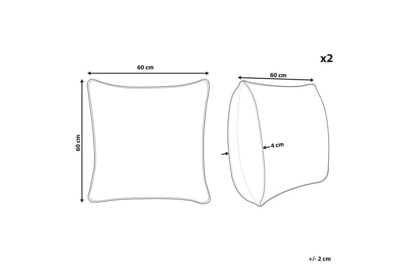 Pynteputer Leuzea sett med 2 Rosa, 60x60 cm - Rosa, 60x60 cm - Tekstiler - Pute & pledd - Hagepute