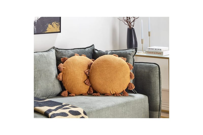 Pynteputer Madia sett med 2 Oransje - Oransje - Tekstiler - Pute & pledd - Hagepute