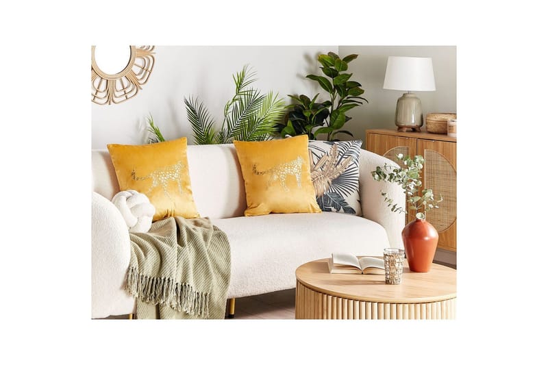 Pynteputer Marula sett av 2 Gul/Gull - Gul/Gull - Tekstiler - Pute & pledd - Hagepute