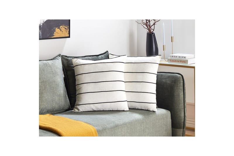 Pynteputer Milas sett med 2 Hvit/Svart - Hvit/Svart - Tekstiler - Pute & pledd - Hagepute