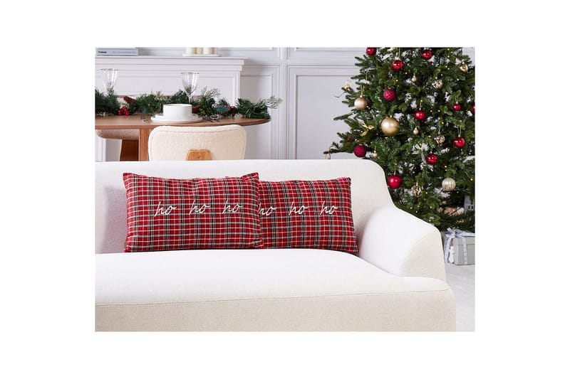 Pynteputer Mochi sett á 2 Rød/svart/hvit - Rød/svart/hvit - Tekstiler - Pute & pledd - Hagepute