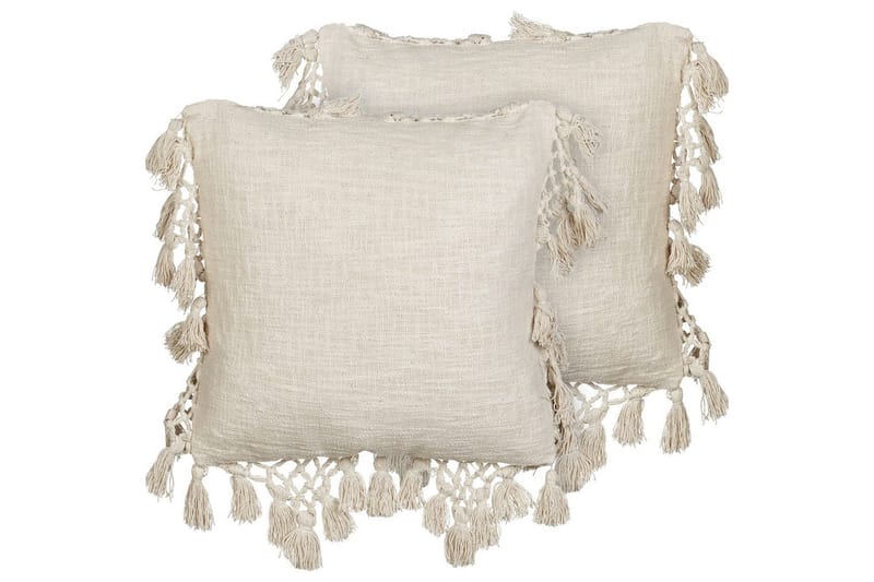 Pynteputer Olearia sett av 2 Beige - Beige - Tekstiler - Pute & pledd - Pynteputer