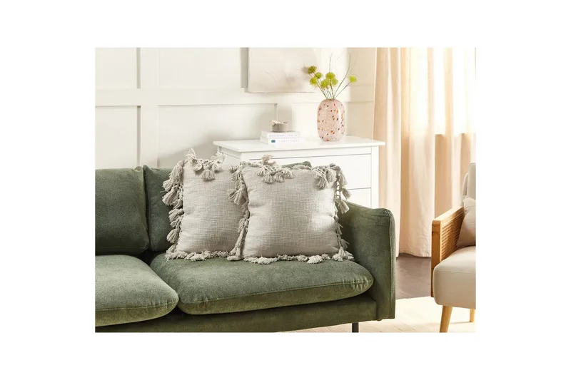 Pynteputer Olearia sett av 2 Beige - Beige - Tekstiler - Pute & pledd - Pynteputer