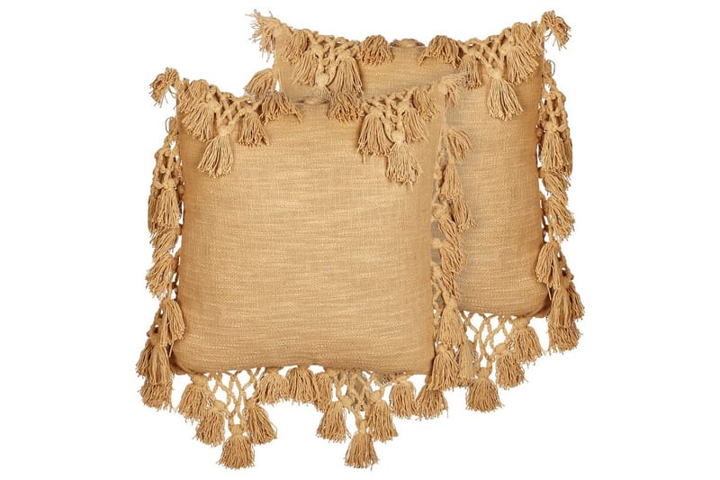 Pynteputer Olearia sett av 2 Sandbeige - Sandbeige - Tekstiler - Pute & pledd - Pynteputer