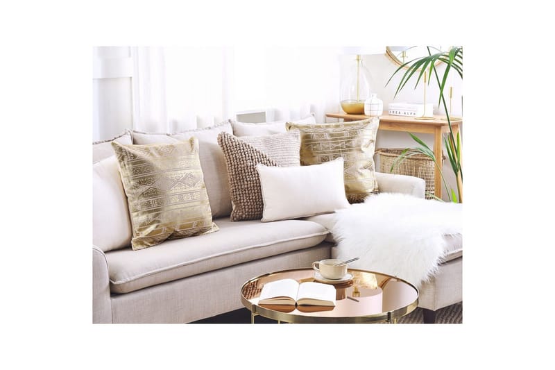 Pynteputer Oujda sett med 2 Gull - Gull - Tekstiler - Pute & pledd - Hagepute