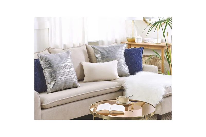 Pynteputer Oujda sett med 2 Silver - Silver - Tekstiler - Pute & pledd - Hagepute