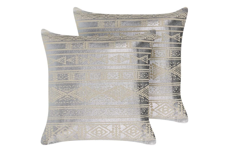 Pynteputer Oujda sett med 2 Silver - Silver - Tekstiler - Pute & pledd - Hagepute