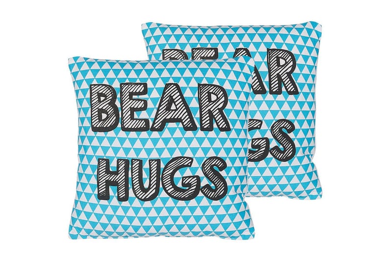 Pynteputer Radzkot sett med 2 Blå/hvit/svart - Blå/hvit/svart - Tekstiler - Pute & pledd - Hagepute