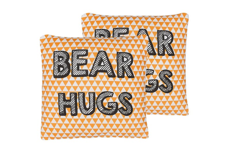 Pynteputer Radzkot sett med 2 Oransje/Hvit/Svart - Oransje/Hvit/Svart - Tekstiler - Pute & pledd - Hagepute