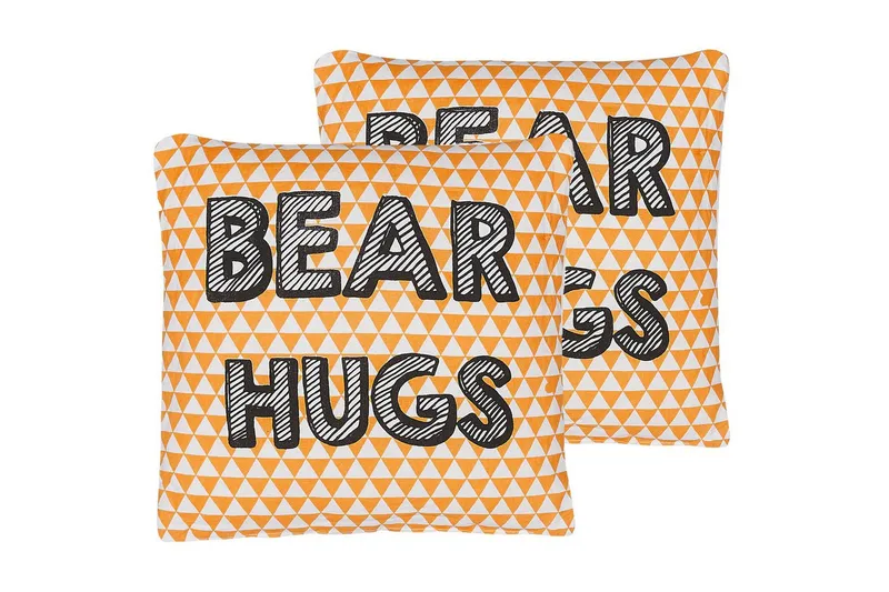 Pynteputer Radzkot sett med 2 Oransje/Hvit/Svart - Oransje/Hvit/Svart - Tekstiler - Pute & pledd - Hagepute