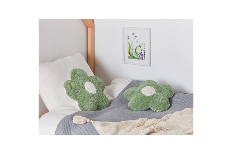 Pynteputer Sorrel sett på 2 Grønn/hvit - Grønn/hvit - Tekstiler - Pute & pledd - Pynteputer