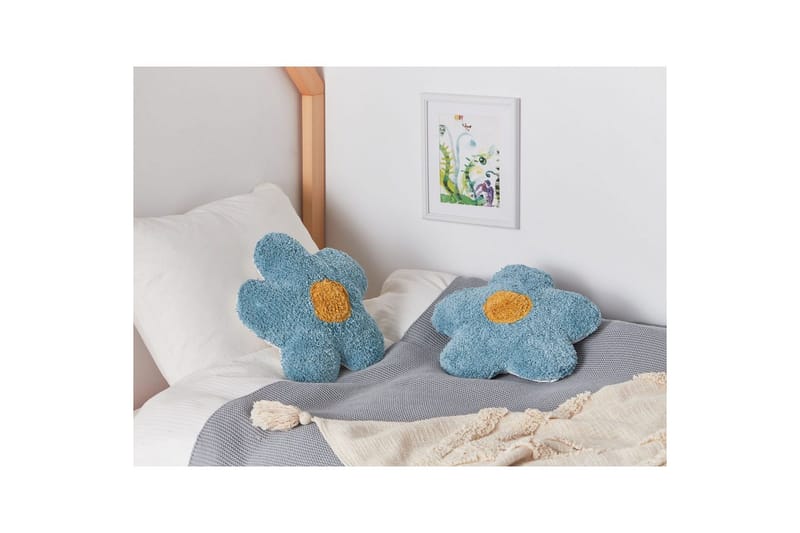 Pynteputer Sorrel sett på 2 Blå/Hvit/Gul - Blå/Hvit/Gul - Tekstiler - Pute & pledd - Pynteputer