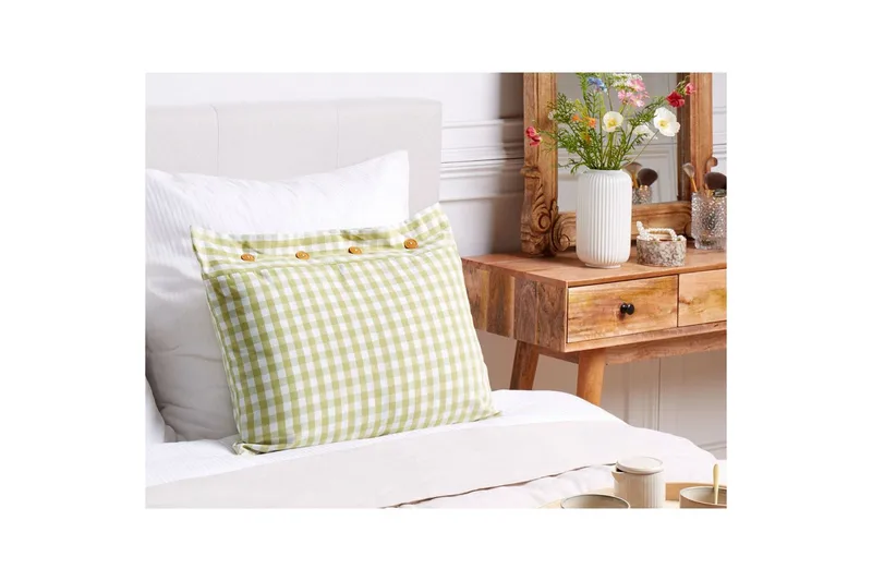 Pynteputer Talya Grønt/hvitt/lys tre, Rektangulær - Grønt/hvitt/lys tre, Rektangulær - Tekstiler - Pute & pledd - Hagepute