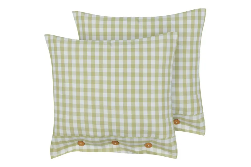 Pynteputer Talya sett på 2 Grønt/hvitt/lys tre, Firkantet - Grønt/hvitt/lys tre, Firkantet - Tekstiler - Pute & pledd - Pynteputer