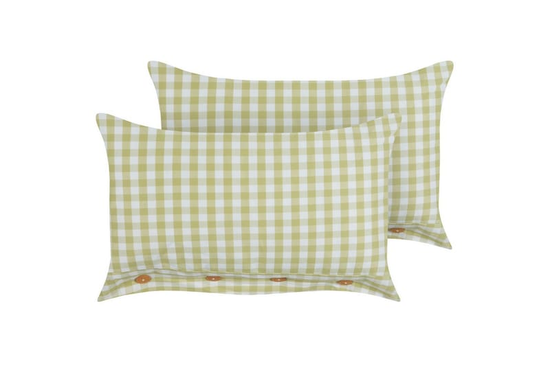 Pynteputer Talya sett på 2 Grønt/hvitt/lys tre, Rektangulær - Grønt/hvitt/lys tre, Rektangulær - Tekstiler - Pute & pledd - Pynteputer