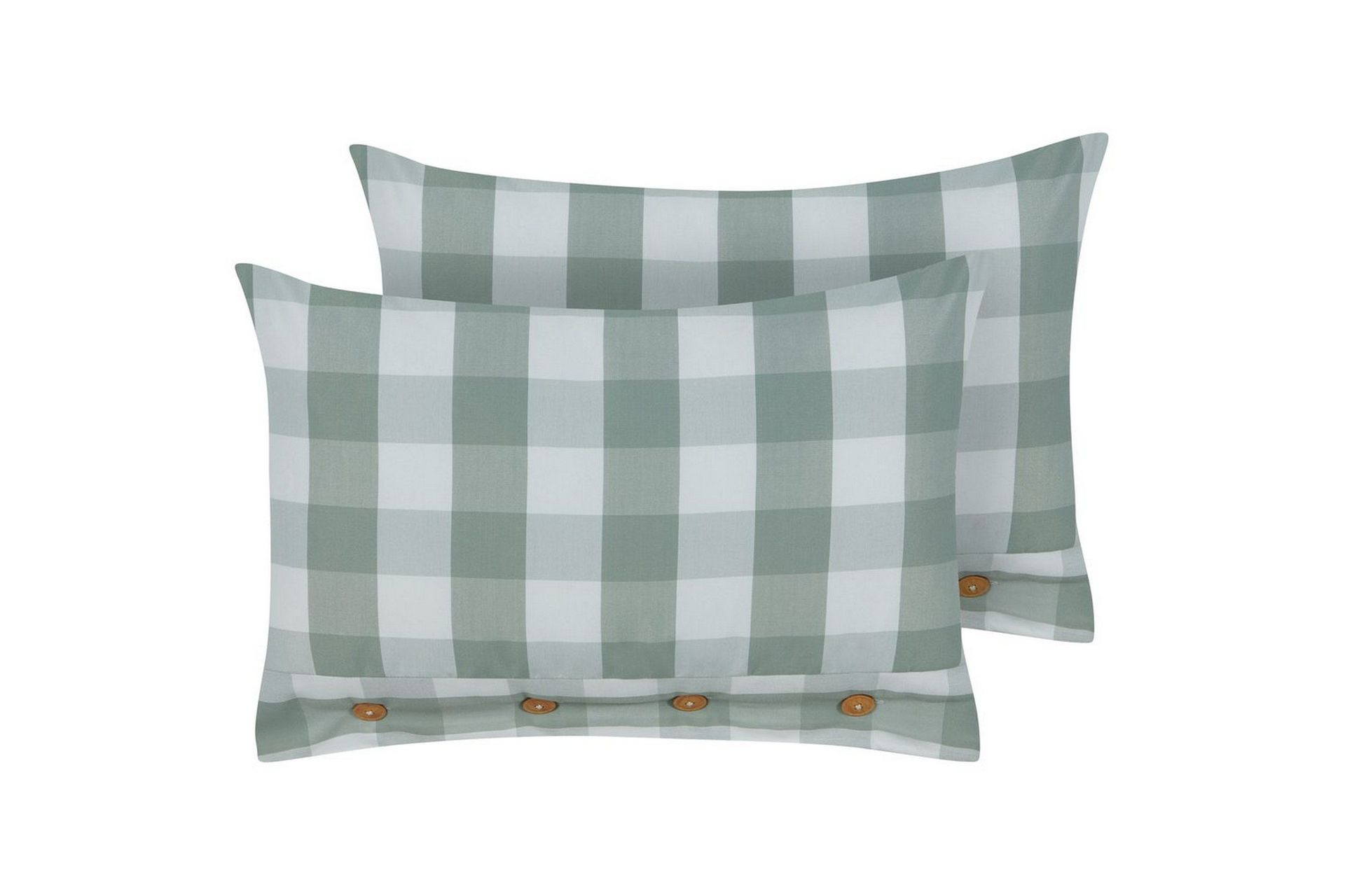 Sett med 2 spredte puter i mintgrønt stoff 40 x 60 cm Rutete mønster Tekstil i hyttestil