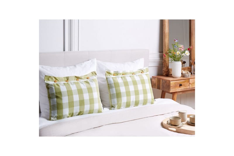 Pynteputer Tamnine sett på 2 Grønn/hvit, Rektangulær - Grønn/hvit, Rektangulær - Tekstiler - Pute & pledd - Pynteputer