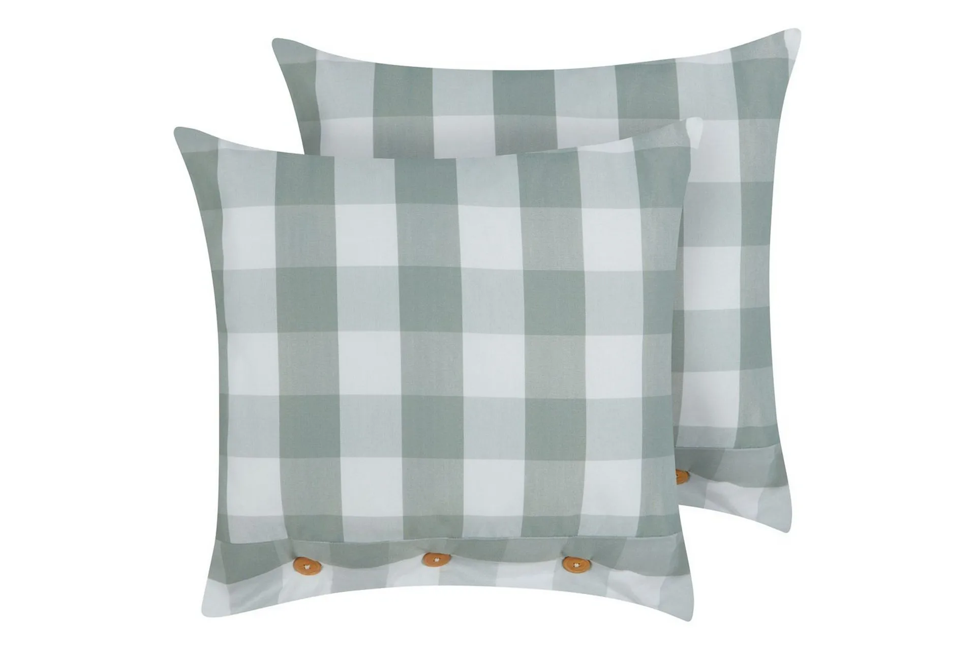 Sett med 2 spredte puter i mintgrønt stoff 45 x 45 cm Rutete mønster Tekstil i hyttestil