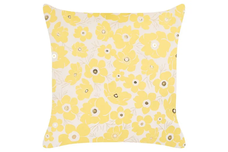 Pynteputer Triteleia sett á 2 Gul/Beige/Gull - Gul/Beige/Gull - Tekstiler - Pute & pledd - Pynteputer