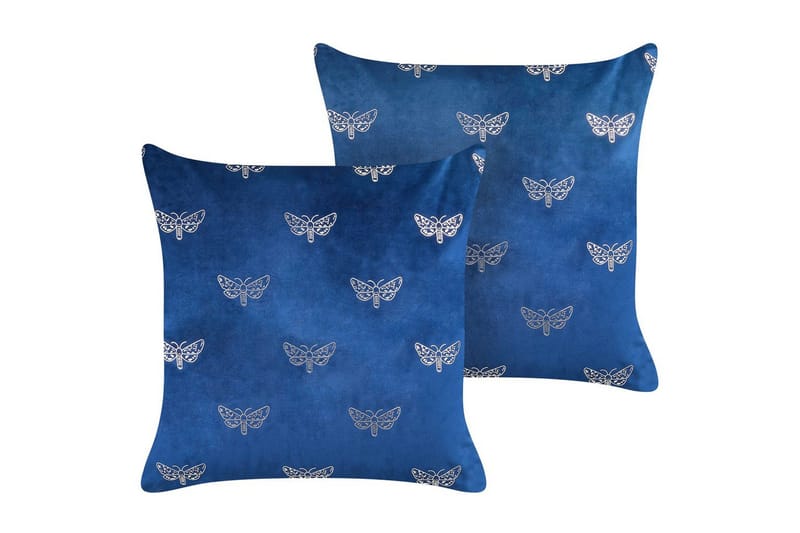 Pynteputer Yuzuri sett med 2 Blå/Sølv - Blå/Sølv - Tekstiler - Pute & pledd - Pynteputer