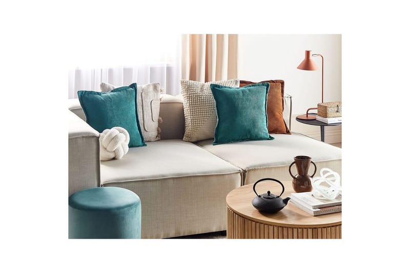 Pynteputer Zinnia sett med 2 Blå, Firkantet - Blå, Firkantet - Tekstiler - Pute & pledd - Pynteputer