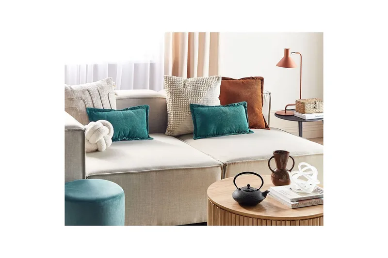 Pynteputer Zinnia sett med 2 Blå, Rektangulær - Blå, Rektangulær - Tekstiler - Pute & pledd - Pynteputer