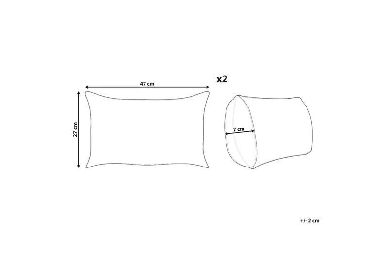 Pynteputer Zinnia sett med 2 Blå, Rektangulær - Blå, Rektangulær - Tekstiler - Pute & pledd - Pynteputer