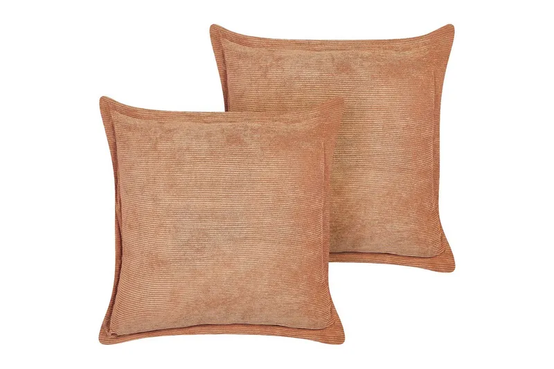 Pynteputer Zinnia sett med 2 Oransje, Firkantet - Oransje, Firkantet - Tekstiler - Pute & pledd - Pynteputer