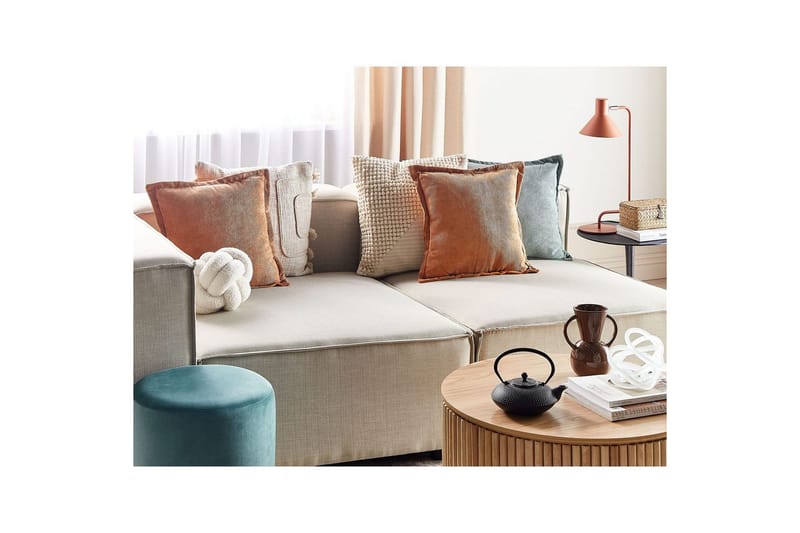 Pynteputer Zinnia sett med 2 Oransje, Firkantet - Oransje, Firkantet - Tekstiler - Pute & pledd - Pynteputer