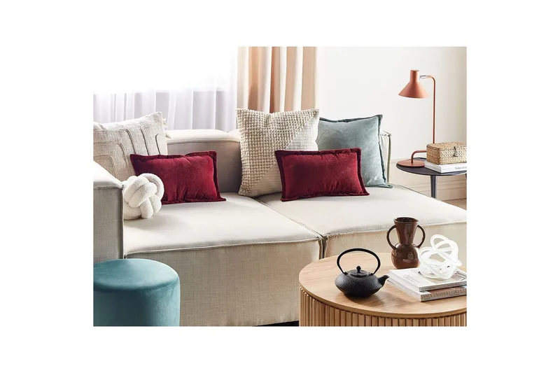 Pynteputer Zinnia sett med 2 Rød, Rektangulær - Rød, Rektangulær - Tekstiler - Pute & pledd - Pynteputer