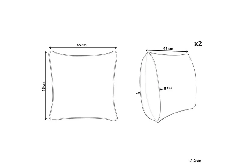 Pynteputer Philodendron sett à 2 Grønn/gull - Grønn/gull - Tekstiler - Pute & pledd - Pynteputer
