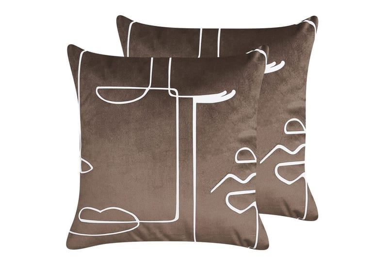 Pynteputer Philodendron sett à 2 Brun/Hvit, Brun/Hvit