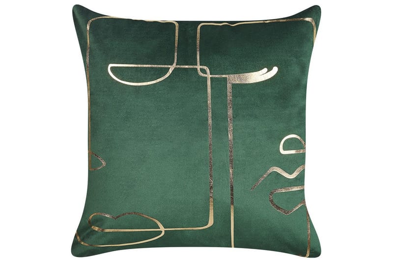 Pynteputer Philodendron sett à 2 Grønn/gull - Grønn/gull - Tekstiler - Pute & pledd - Pynteputer