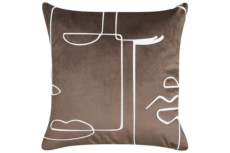 Pynteputer Philodendron sett à 2 Brun/Hvit - Brun/Hvit - Tekstiler - Pute & pledd - Pynteputer