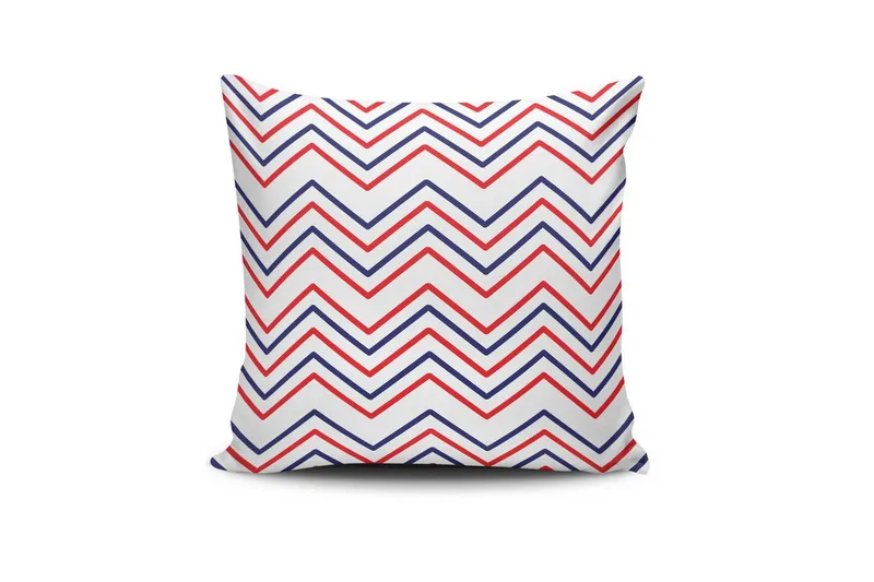 Rivorn Pyntepute 43x43 cm, Rød/Hvit