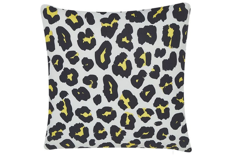 Runge Utendørspute 45x45 cm, Hvit/Sort/Gul