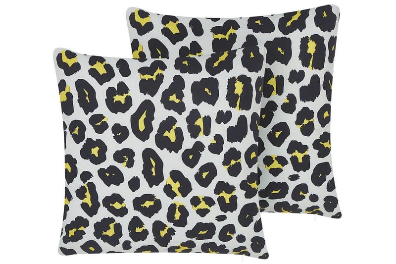 Runge Utendørspute 45x45 cm - Hvit/Sort/Gul - Tekstiler - Pute & pledd - Hagepute