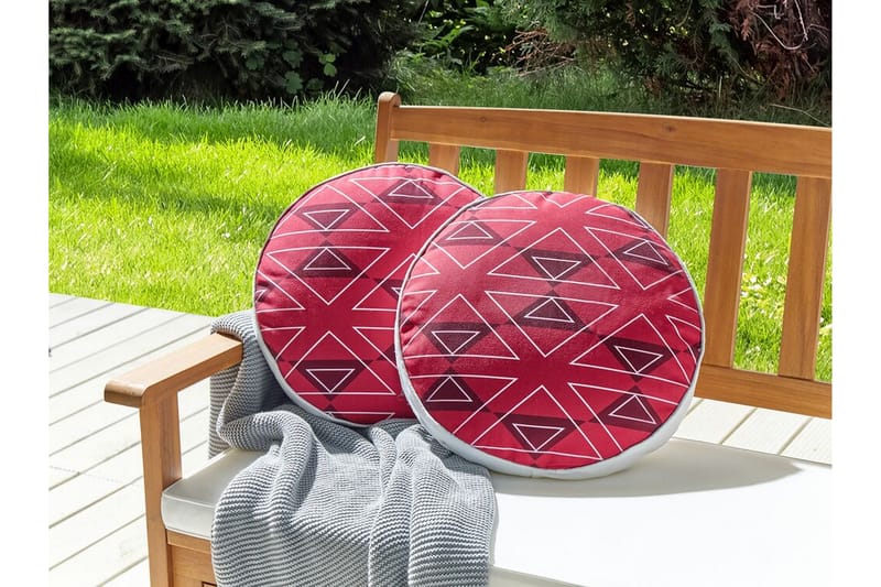 Santa Rosa Utendørspute 40 cm Rund 2 stk - Rosa/Hvit - Tekstiler - Pute & pledd - Hagepute