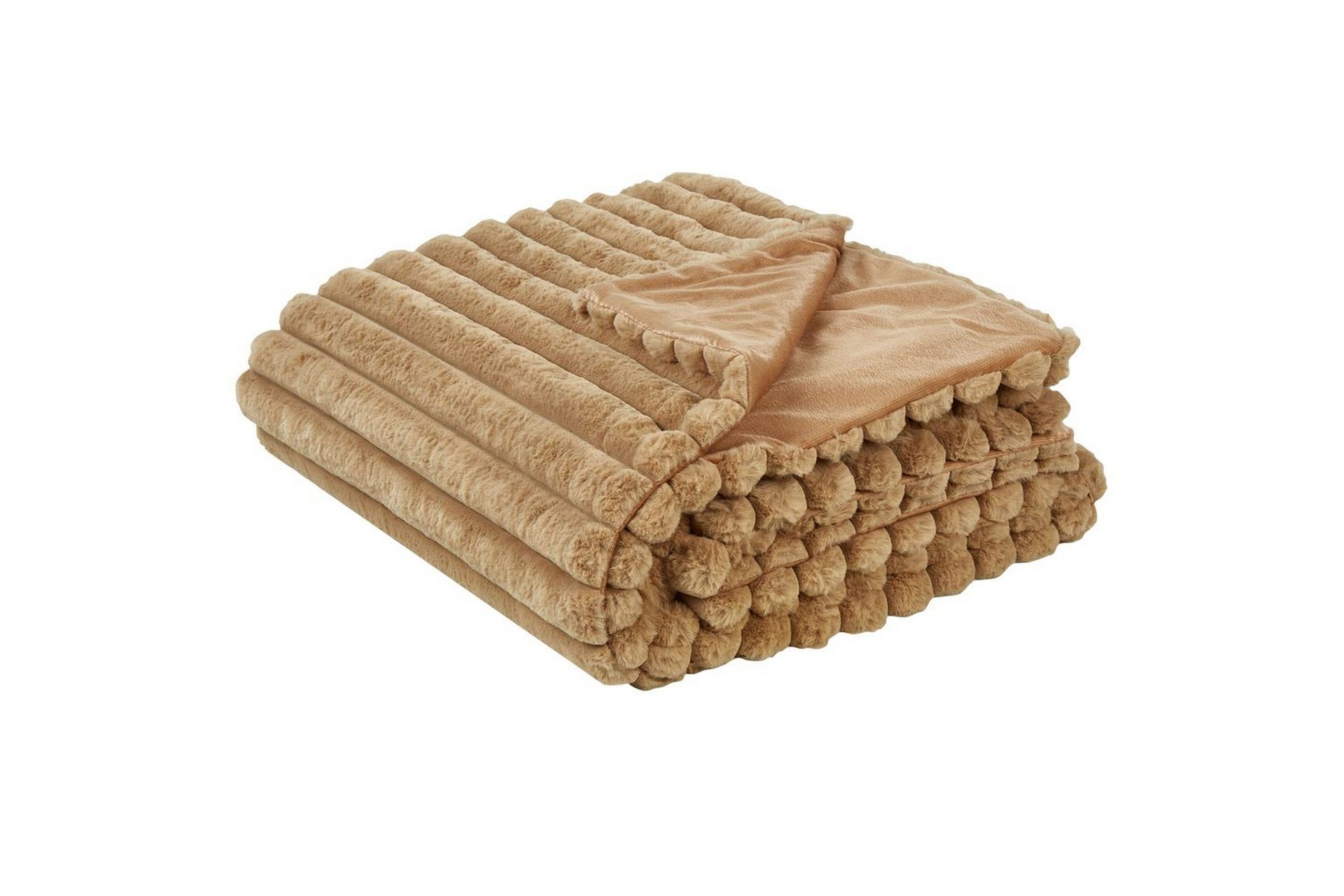 Sengeteppe Lysebrun Polyester 200 x 220 cm Mykt stoff Moderne design Soverom Tekstiler Pledd