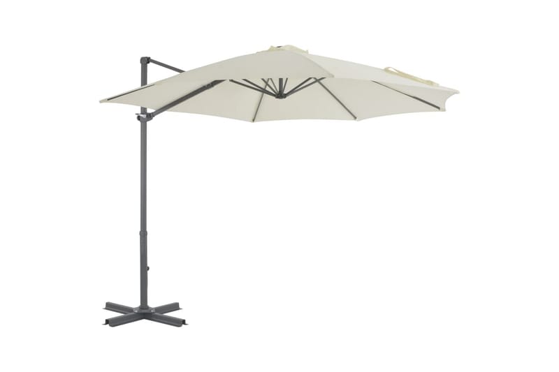 Hengeparasoll med aluminiumsstang 300 cm sand - Beige - Tekstiler - Pute & pledd - Tepper & pledd