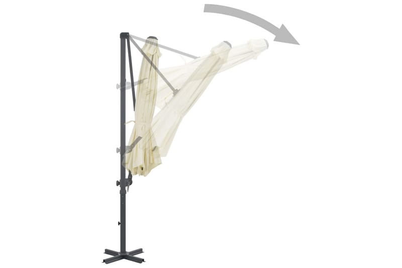 Hengeparasoll med aluminiumsstang 300 cm sand - Beige - Tekstiler - Pute & pledd - Tepper & pledd
