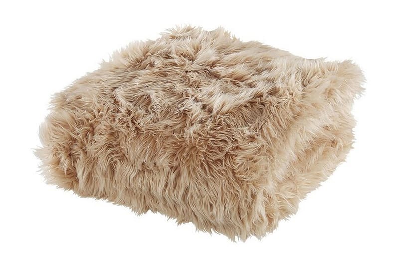 Pledd 200 x 220 cm lysebrun DELICE, Brun