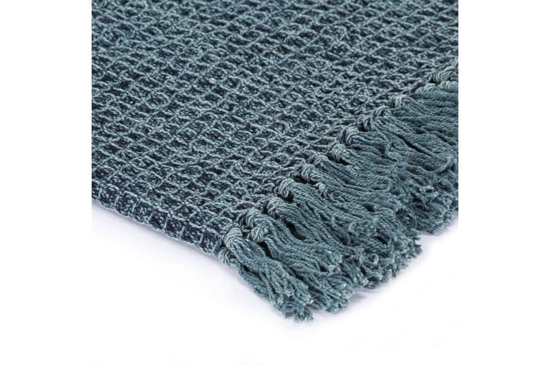 Pledd bomull 125x150 cm indigoblå - Tekstiler - Pute & pledd - Tepper & pledd