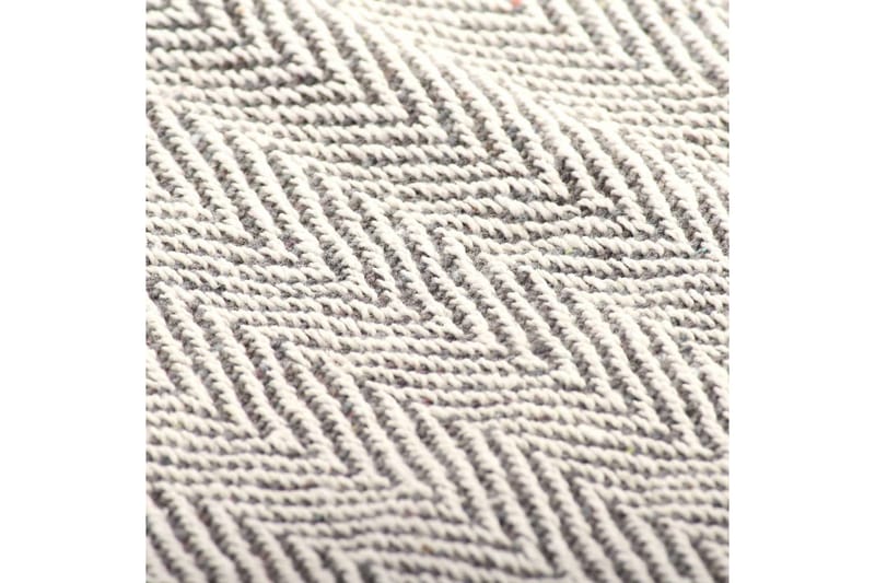 Pledd bomull fiskebeinsmønster 220x250 cm grå - Grå - Tepper & pledd