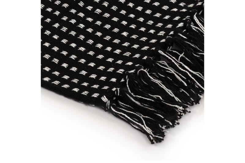 Pledd bomull rutetmønster 160x210 cm svart - Svart - Tekstiler - Pute & pledd - Tepper & pledd