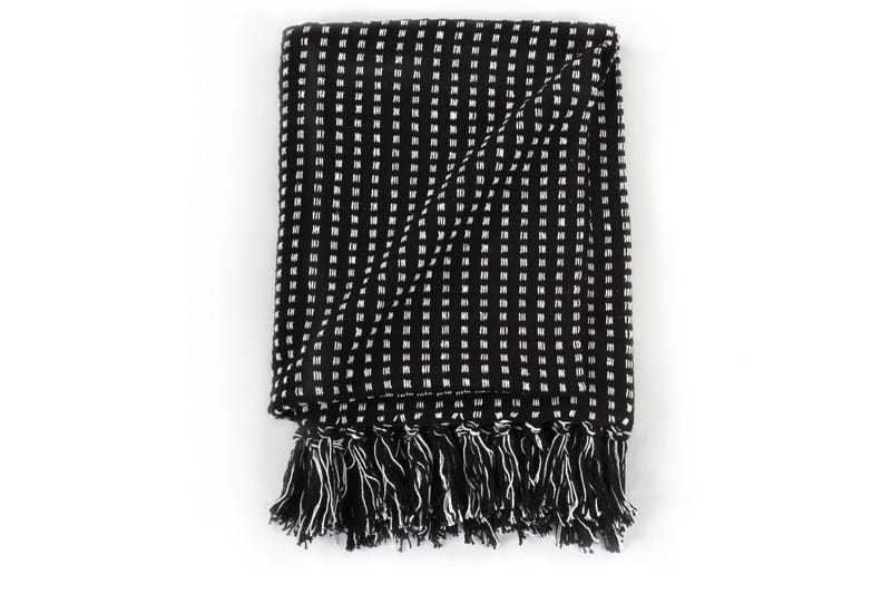 Pledd bomull rutetmønster 220x250 cm svart - Svart - Tekstiler - Pute & pledd - Tepper & pledd
