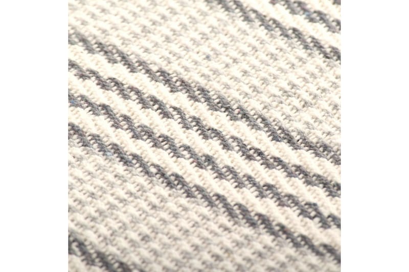 Pledd bomull stripetmønster 220x250 cm grå og hvit - Grå/Hvit - Tepper & pledd